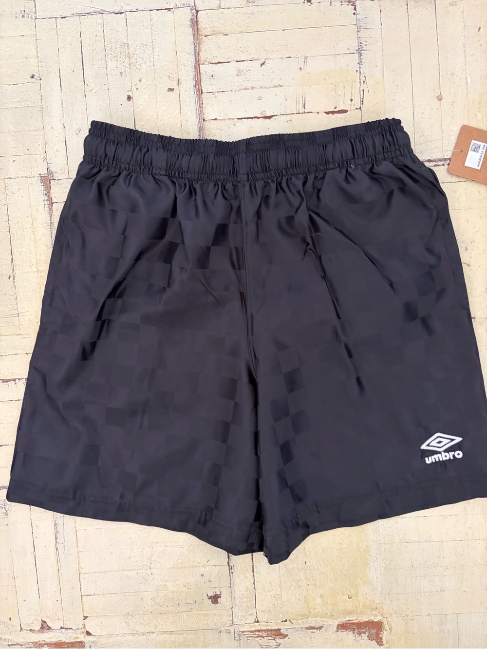 Umbro Youth Black Checker Athletic Shorts